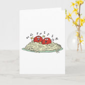 スパゲッティでミートボールを歌う カード (黄色い花)