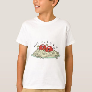 スパゲッティでミートボールを歌う Tシャツ