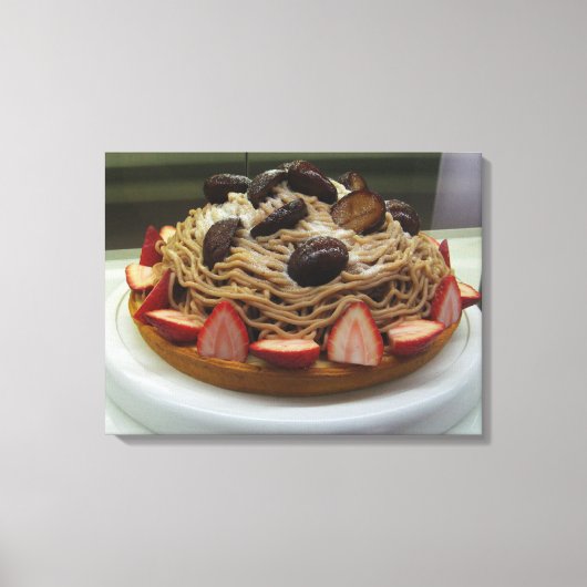 スパゲッティとイチゴのケーキ キャンバスプリント (正面)