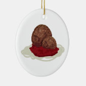 スパゲッティとソース入りミートボール セラミックオーナメント (右)