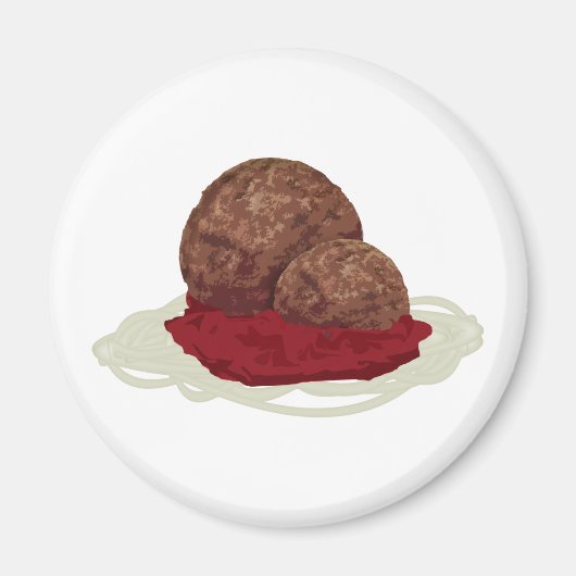 スパゲッティとソース入りミートボール マグネット (正面)