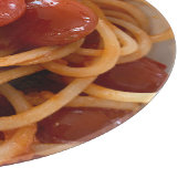 スパゲッティとトマトガラス カッティングボード (角)