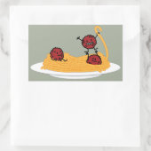 スパゲッティとミートボールのパスタイタリアンー麺料理 長方形シール (バッグ)