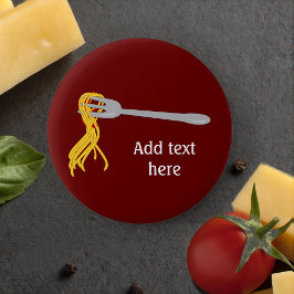 スパゲッティのパスタのグラフィックをフォークに – カスタム文字 缶バッジ