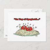 スパゲッティの上でミートボールを歌う ポストカード (正面/裏面)