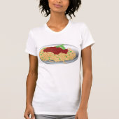 スパゲッティの皿 女性用Tシャツ Tシャツ (正面)