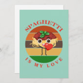 スパゲッティは私の愛、面白いスパゲッティバレンタイン シーズンカード (正面/裏面)