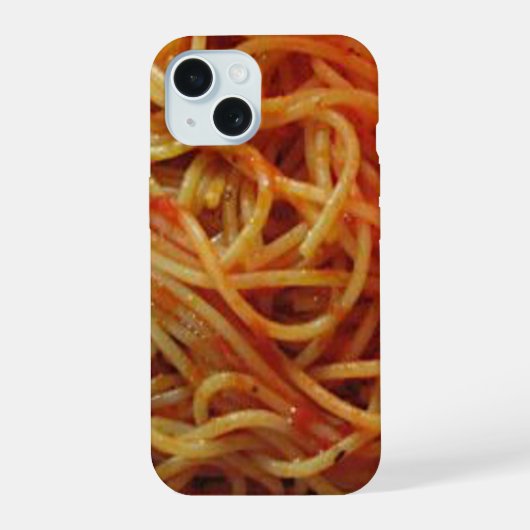スパゲッティを愛する iPhone 15ケース (裏面)