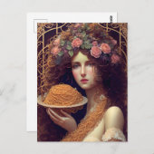 スパゲッティを持った人 ポストカード (正面/裏面)