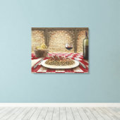 スパゲッティアンドミートボールオリジナルアートプリント キャンバスプリント (インサイチュ (ウッドフロア))