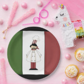 スパゲッティイタリアンディナーシェフカートゥーン紙プレート ペーパープレート (パーティー)