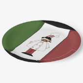 スパゲッティイタリアンディナーシェフカートゥーン紙プレート ペーパープレート (アングル)