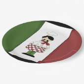 スパゲッティイタリアンディナーシェフ紙プレート ペーパープレート (アングル)