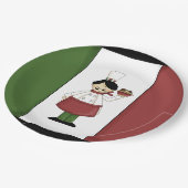 スパゲッティイタリアンディナーシェフ紙プレート ペーパープレート (アングル)