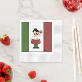 スパゲッティイタリアンディナーシェフ紙プレート 縁ありカクテルナプキン (インサイチュ)