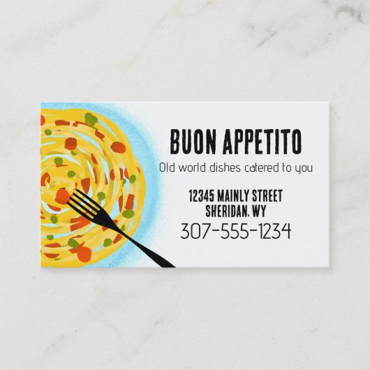 スパゲッティイタリアントマトフードケータリングシェフのブシン 名刺 (正面)