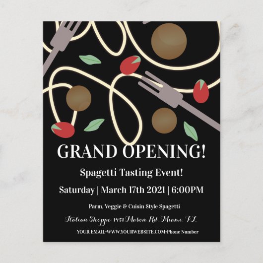 スパゲッティイタリアンパスタディナー器具ミートボール チラシ (正面)