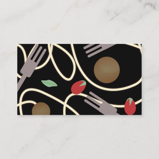 スパゲッティイタリアンパスタディナー器具ミートボール 名刺 (裏面)