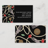 スパゲッティイタリアンパスタディナー器具ミートボール 名刺 (正面/裏面)