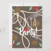 スパゲッティイタリアンパスタディナー器具ミートボール 招待状 (正面)