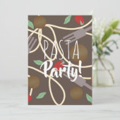 スパゲッティイタリアンパスタディナー器具ミートボール 招待状 (スタンド正面)