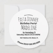 スパゲッティイタリアンパスタディナー器具ミートボール 招待状 (裏面)