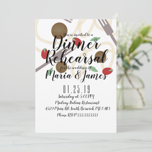 スパゲッティイタリアンパスタディナー器具ミートボール 案内状 (スタンド正面)