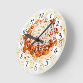 スパゲッティカフェのプレート，キッチン，レストラン ラウンド壁時計 (傾斜)