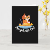 スパゲッティキャットパスタフードイタリア カード (黄色い花)