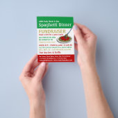 スパゲッティディナーファンドレイザーイベントフライヤー チラシ (手)