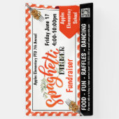 スパゲッティディナーファンドレイザーPTO PTA教会バナー 横断幕 (縦)