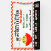 スパゲッティディナーファンドレイザーPTO PTA教会バナー 横断幕 (縦)