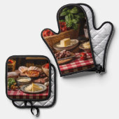 スパゲッティディナー 鍋つかみ&鍋敷きセット (正面/裏面)