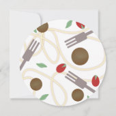 スパゲッティパスタプレート誕生日パーティー招待 案内状 (裏面)