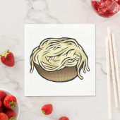 スパゲッティパスタ麺料理のボウル スタンダードランチョンナプキン (インサイチュ)