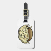 スパゲッティパスタ麺料理のボウル ラゲッジタグ (正面縦)