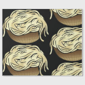 スパゲッティパスタ麺料理のボウル ラッピングペーパー (フラット)
