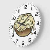 スパゲッティパスタ麺料理のボウル ラージ壁時計 (傾斜)