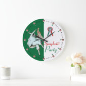 スパゲッティパーティーのイタリアンな台所、レストラン ラージ壁時計 (ホーム)