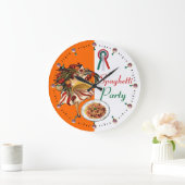 スパゲッティパーティーのダンス、イタリアンな台所およびトマト ラージ壁時計 (ホーム)