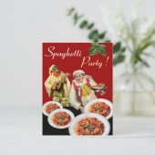 スパゲッティパーティーイタリアン、キッチンシェフレシピレッド ポストカード (スタンド正面)