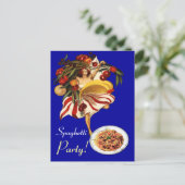 スパゲッティパーティーダンスイタリアン、キッチン、トマト ポストカード (スタンド正面)