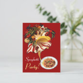 スパゲッティパーティーダンスイタリアン、キッチン、トマト ポストカード (スタンド正面)