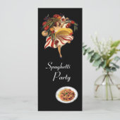 スパゲッティパーティーダンスイタリアン、キッチン、トマト 招待状 (スタンド正面)