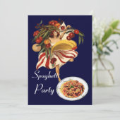 スパゲッティパーティーダンスイタリアン、キッチン、トマト 招待状 (スタンド正面)