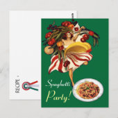 スパゲッティパーティーダンス イタリアンキッチンとトマト ポストカード (正面/裏面)