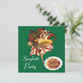 スパゲッティパーティーダンス イタリアンキッチンとトマト 招待状 (スタンド正面)