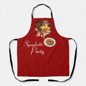スパゲッティパーティーダンス、キッイタリアンチン、トマト赤 エプロン (正面)