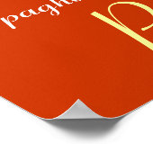 スパゲッティパーティー、イタリアンキッチン 緑 オレンジ 白 ポスター (角)