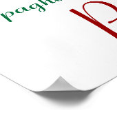 スパゲッティパーティー イタリアンキッチン 赤緑白 ポスター (角)